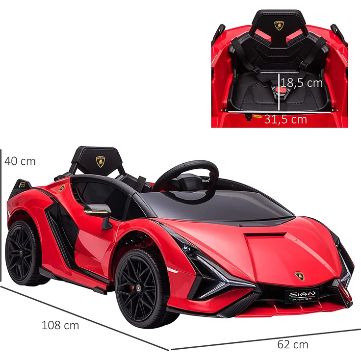 Kinder Elektroauto mit Fernbedienung (Farbe: rot) – Bild 3