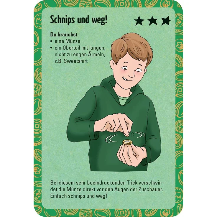 moses. Verlag GmbH 30244 50 verblüffende Münz und Kartentricks | Kinderbeschäftigung | Kartenset, bunt – Bild 3