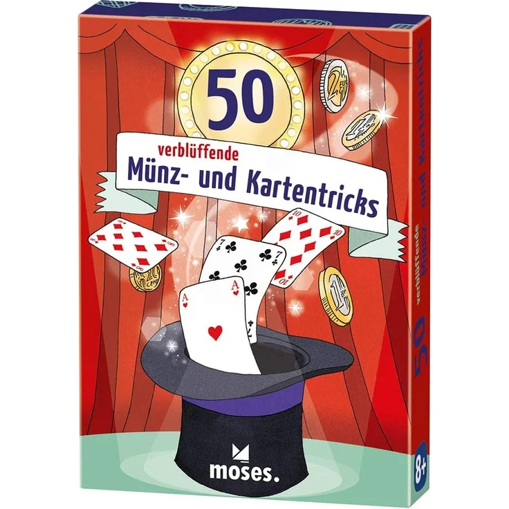 moses. Verlag GmbH 30244 50 verblüffende Münz und Kartentricks | Kinderbeschäftigung | Kartenset, bunt – Bild 1