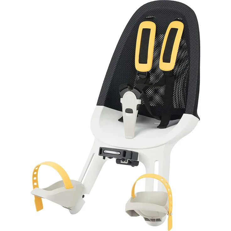 Qibbel Kinderfahrradsitz Air für Junior Mesh schwarz/weiß/gelb