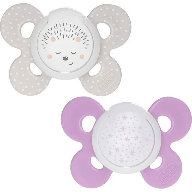 Chicco PhysioForma Comfort Schnuller 16-36 Monate, 2 Stück, Schnuller mit Silikon-Sauger, Unterstützt Physiologische Atmung und Fördert Korrekte Entwicklung des Mundes, Verschiedene Farben