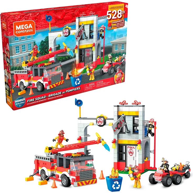 Mega Construx GLK56 - Feuerwehr Station inkl. Minifiguren - 522 Klemmbausteine