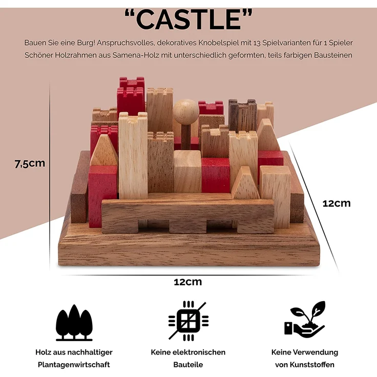 Castle - Burg - 3D Puzzle aus Holz mit vielen Spielvarianten – Bild 2