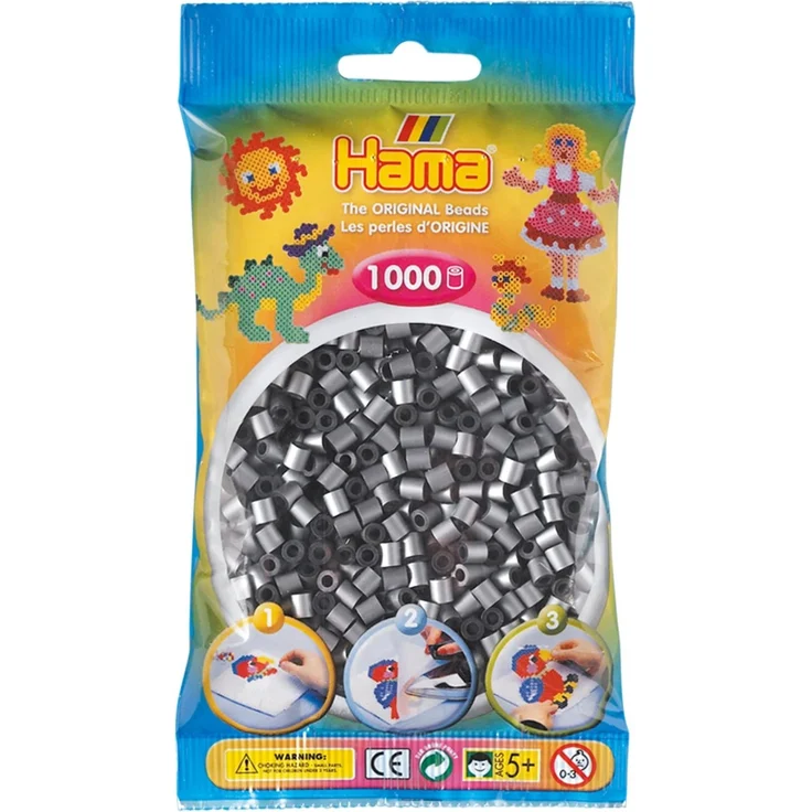 Hama 207-62 - Bügelperlen, 1000 Stück, silber - Preisvergleich – Bild 1