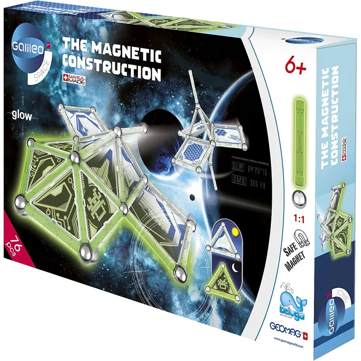 Beluga Spielwaren GmbH 62020 Galileo Geomag Panels Glow 76 Teile, bunt