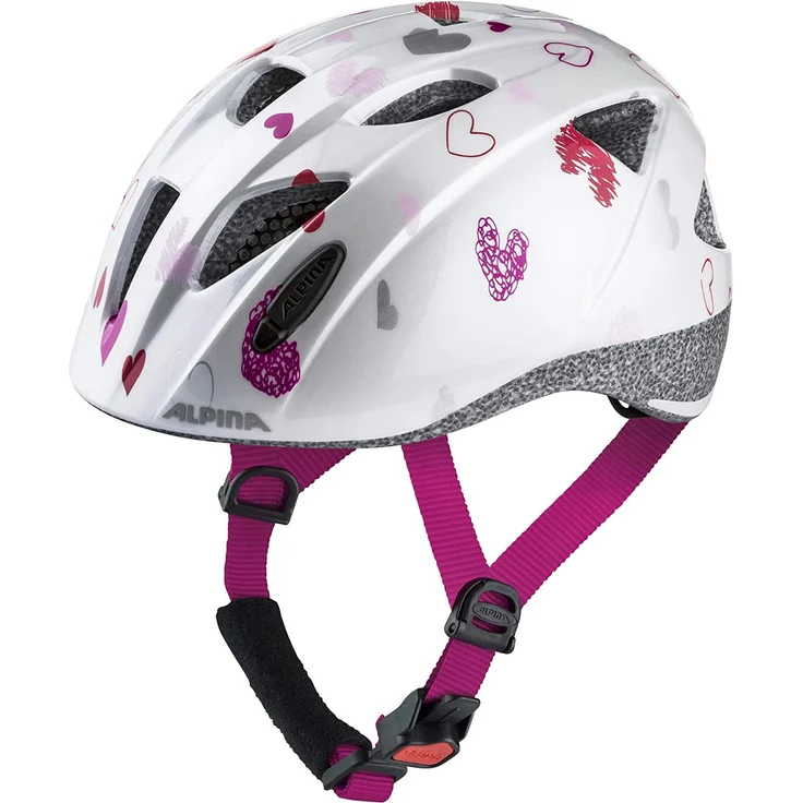Alpina Ximo Kinder Fahrradhelm, white hearts 49-54 cm – Bild 1