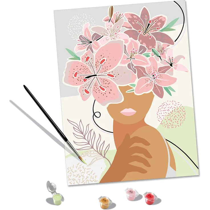 Ravensburger 20275 - CreArt, Malen nach Zahlen, Flowers on my Mind, 30x40cm, Malset – Bild 3
