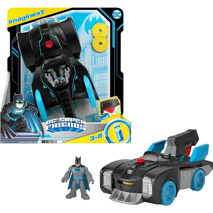 Fisher-Price GWT24 - Imaginext DC Super Friends Bat-Tech Batmobil und Batman, Spielzeug ab 3 bis 8 Jahren – Bild 1