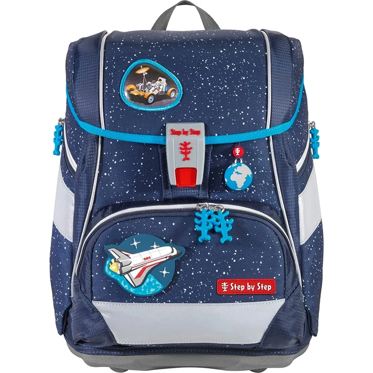 Step by Step 2in1 Plus 'Sky Rocket Rico' Schulranzen-Set, 6tlg., 19 Liter Volumen, Schulranzen und Schulrucksack in einem, reflektierend, blau – Bild 2