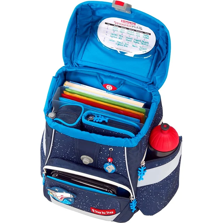 Step by Step 2in1 Plus 'Sky Rocket Rico' Schulranzen-Set, 6tlg., 19 Liter Volumen, Schulranzen und Schulrucksack in einem, reflektierend, blau – Bild 5
