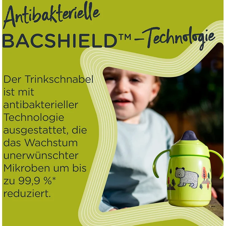 Tommee Tippee Superstar Sippee, Trinklernbecher 100% Auslauf- und Schüttelsichere INTELLIVALVE-Technologie, Antibakterieller BACSHIELD-Technologie, 6 M. +, 300ml, Blau – Bild 4