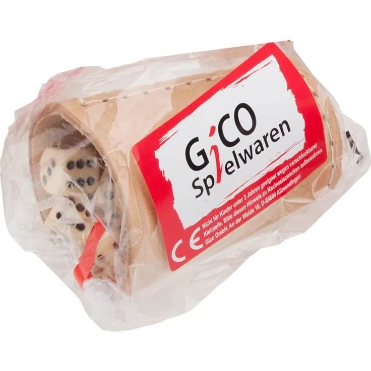 Gico Würfelbecher Leder + 6 Würfel – Bild 2