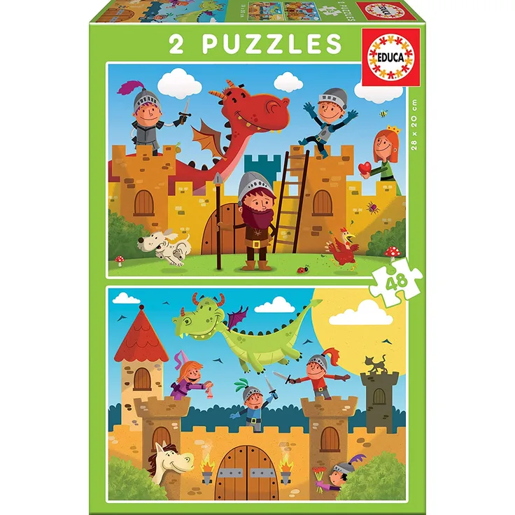 Educa 17151 - '2x48 Dragons and Knights Puzzle