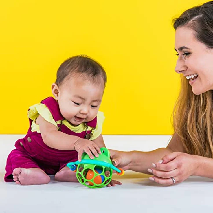 Bright Starts, Oball Greifball mit Glockenball, Greifring und Schiebekugeln im flexiblen, leicht greifbaren Design – Bild 5
