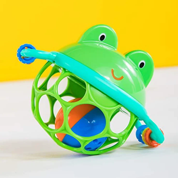Bright Starts, Oball Greifball mit Glockenball, Greifring und Schiebekugeln im flexiblen, leicht greifbaren Design – Bild 2