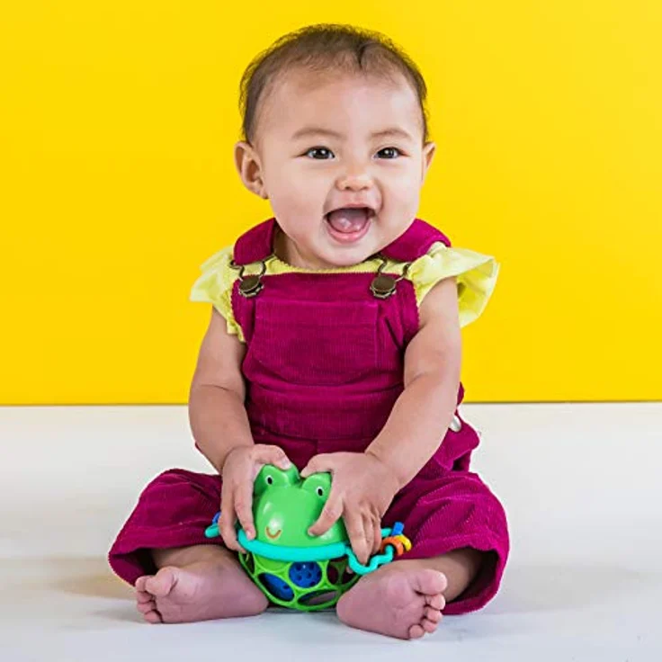 Bright Starts, Oball Greifball mit Glockenball, Greifring und Schiebekugeln im flexiblen, leicht greifbaren Design – Bild 3