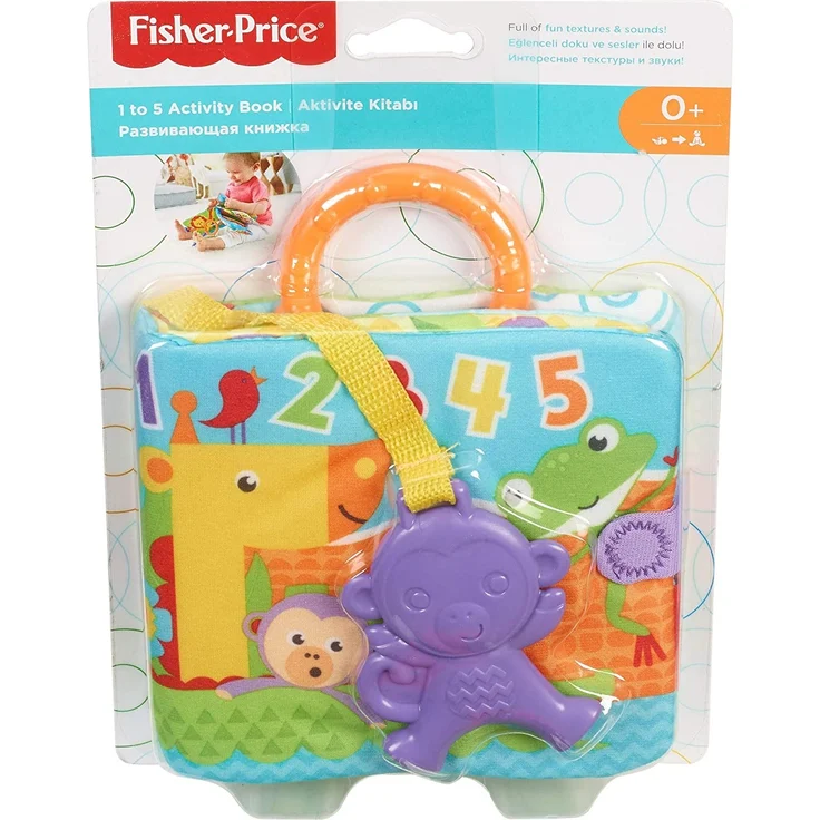 Fisher-Price FGJ40 - Kleines Spielbuch weiches Baby Buch, inkl. 1 abnehmbares Spielzeug, Babyspielzeug ab der Geburt – Bild 7