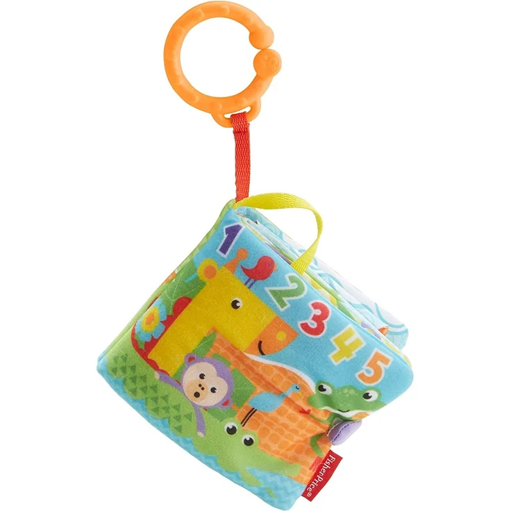 Fisher-Price FGJ40 - Kleines Spielbuch weiches Baby Buch, inkl. 1 abnehmbares Spielzeug, Babyspielzeug ab der Geburt – Bild 1