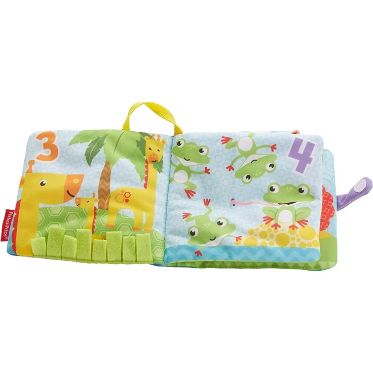 Fisher-Price FGJ40 - Kleines Spielbuch weiches Baby Buch, inkl. 1 abnehmbares Spielzeug, Babyspielzeug ab der Geburt – Bild 4