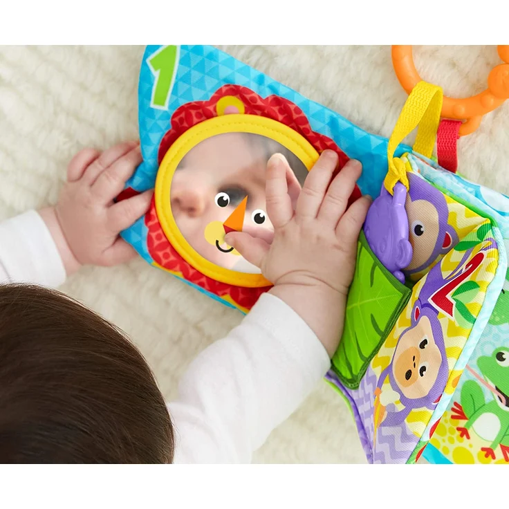 Fisher-Price FGJ40 - Kleines Spielbuch weiches Baby Buch, inkl. 1 abnehmbares Spielzeug, Babyspielzeug ab der Geburt – Bild 6