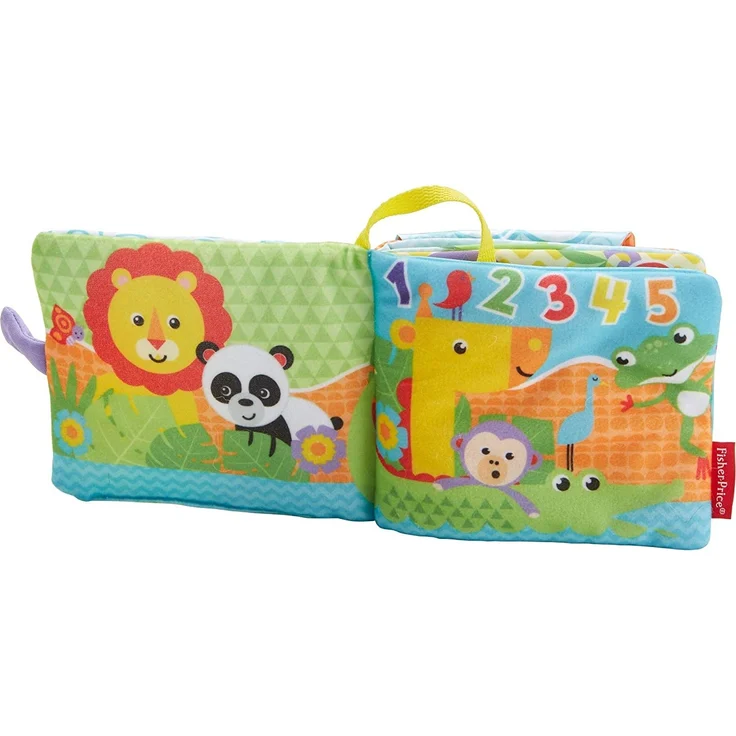 Fisher-Price FGJ40 - Kleines Spielbuch weiches Baby Buch, inkl. 1 abnehmbares Spielzeug, Babyspielzeug ab der Geburt – Bild 10