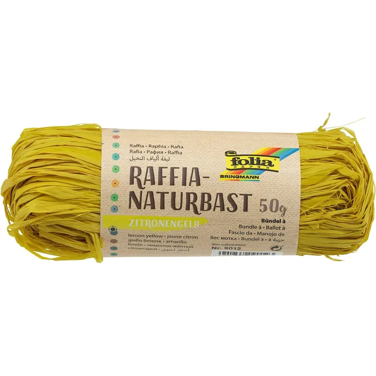 folia Raffia-Naturbast, 50 g, zitronengelb