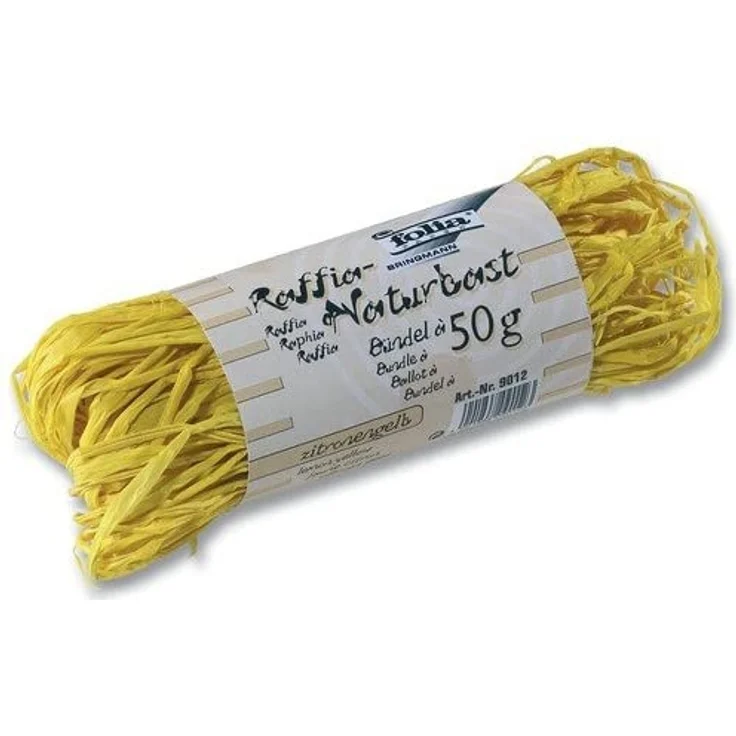 folia Raffia-Naturbast, 50 g, zitronengelb – Bild 2