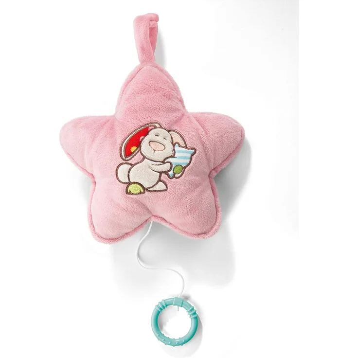 Nici 42071 My First Spieluhr Stern mit Hase Tilli, 20 x 20 cm, beige