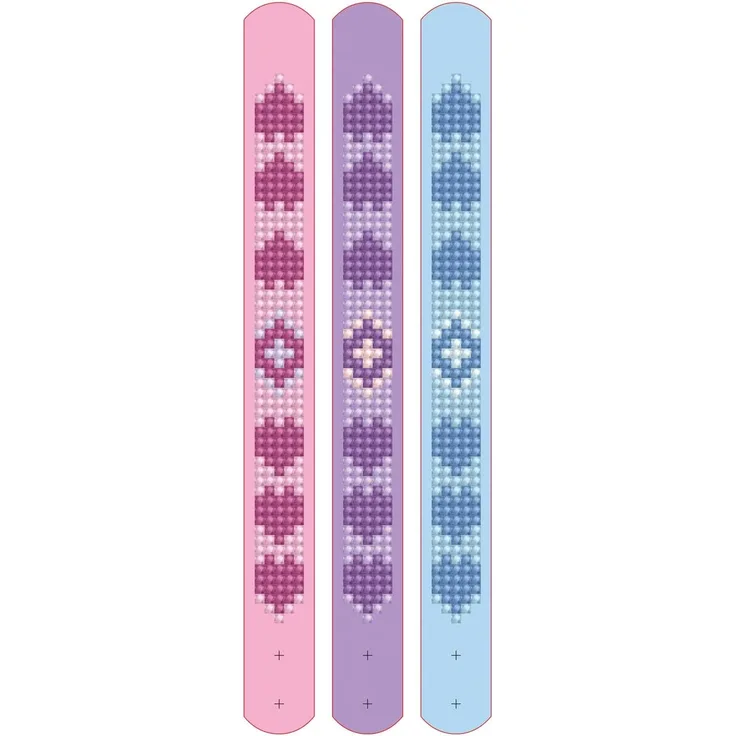 Pracht Creatives Hobby DTZ11-006 - Diamond Dotzies Armbänder Set Love, 3 glitzernde Armbänder zum Selbstgestalten, längenverstellbar, ideal für Kinder