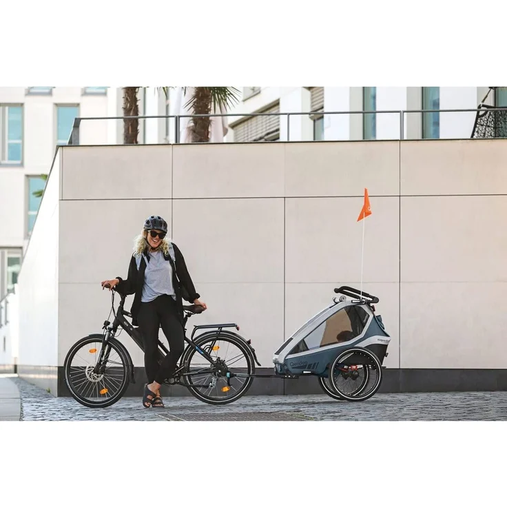 Qeridoo 'Kidgoo 1' Fahrradanhänger 2022, Navy Blue, 1-Sitzer – Bild 5