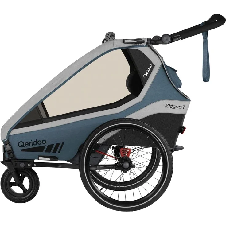Qeridoo 'Kidgoo 1' Fahrradanhänger 2022, Navy Blue, 1-Sitzer – Bild 2