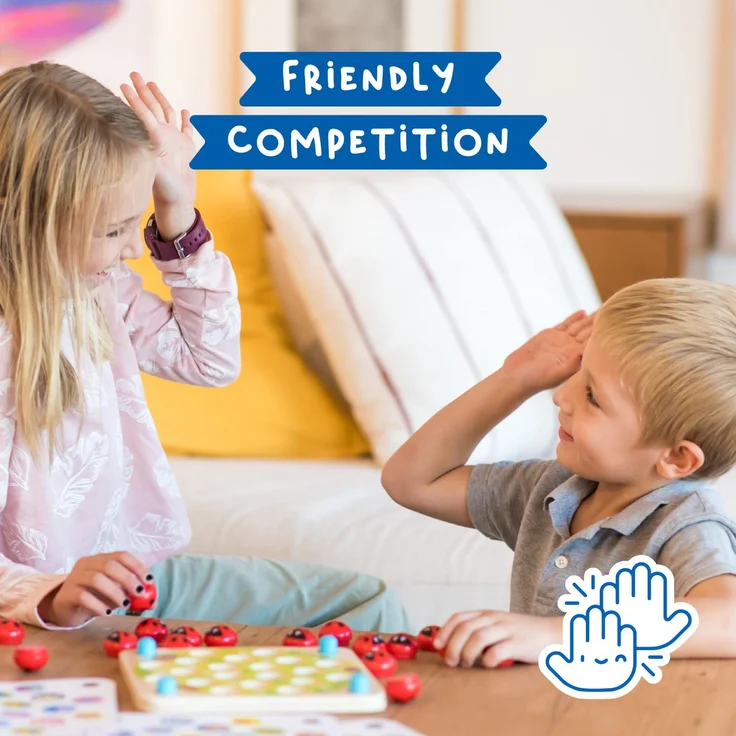 Nene Toys Marienkäfer-Garten – Memory-Spiel aus Holz für Kinder im Alter von 3, 4, 5 Jahren mit 10 Lustigen Mustern – Pädagogisches Spielzeug, Fördert Gedächtnis und Kognitive Fähigkeiten – Bild 6