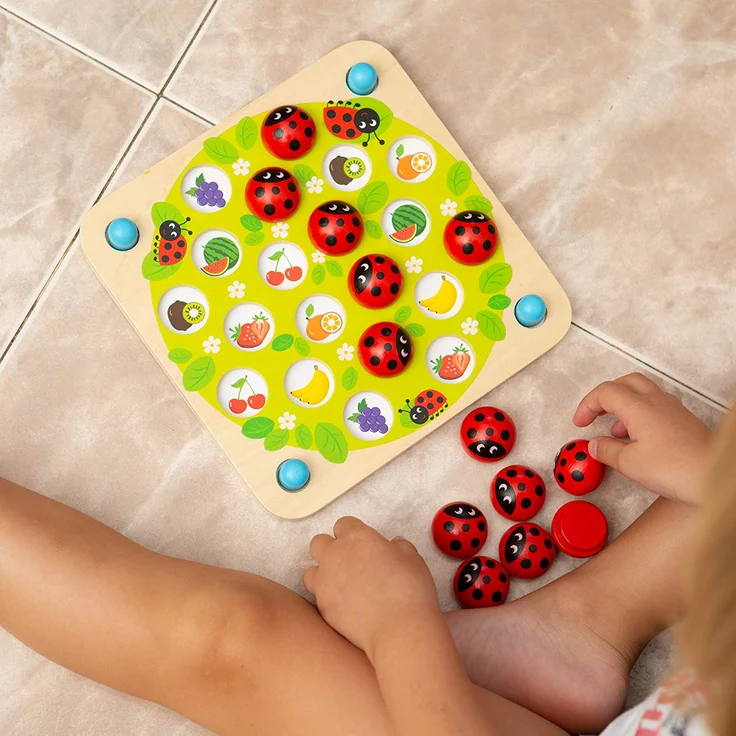 Nene Toys Marienkäfer-Garten – Memory-Spiel aus Holz für Kinder im Alter von 3, 4, 5 Jahren mit 10 Lustigen Mustern – Pädagogisches Spielzeug, Fördert Gedächtnis und Kognitive Fähigkeiten – Bild 8