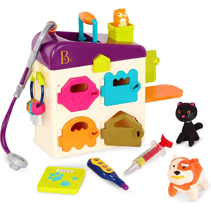 B. toys by Battat – B. Pet Vet – Tierarztkoffer mit Arzt Zubehör und Plüschtieren für Kinder ab 2 Jahren (8 Teile)