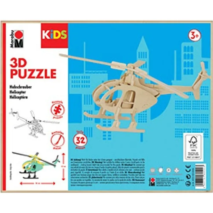 Marabu KiDS 3D Puzzle Hubschrauber, 32 Teile