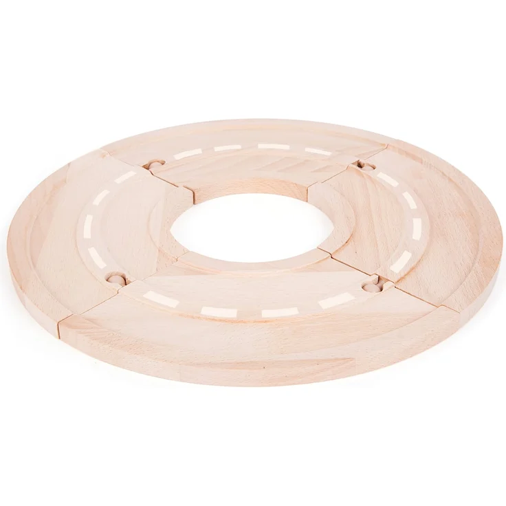 small foot 10808 World Straßen-Set natürlichem Holz, Vier Kurven, kompatibel mit Allen gängigen Holzeisenbahnen – Bild 3