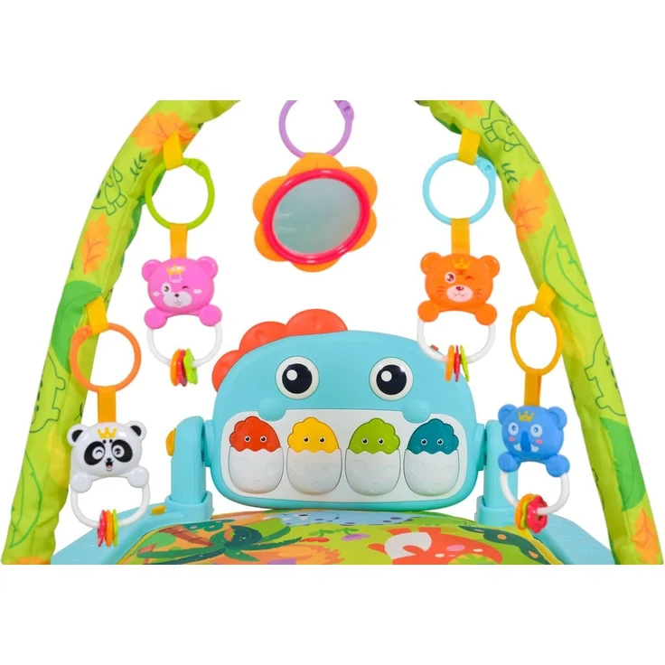 Moni Spielbogen Tansania HE0643 Krabbeldecke, Musiktasten, hängende Spielzeuge blau – Bild 5