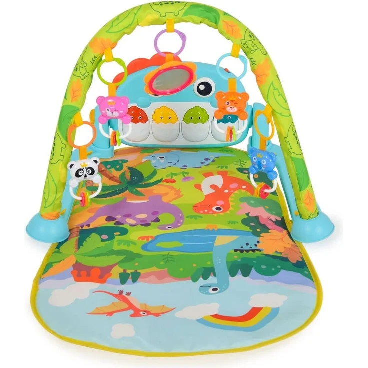 Moni Spielbogen Tansania HE0643 Krabbeldecke, Musiktasten, hängende Spielzeuge blau – Bild 4