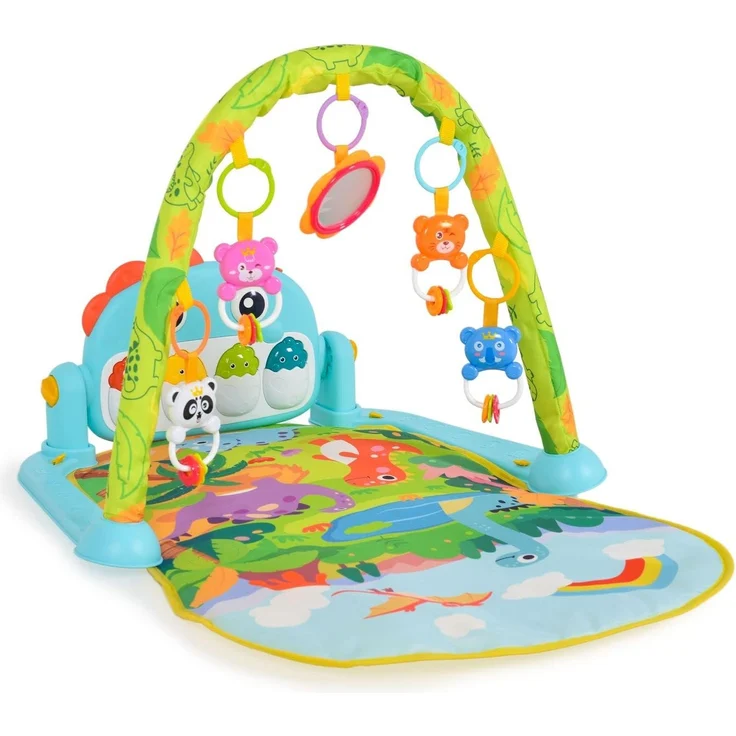 Moni Spielbogen Tansania HE0643 Krabbeldecke, Musiktasten, hängende Spielzeuge blau – Bild 2