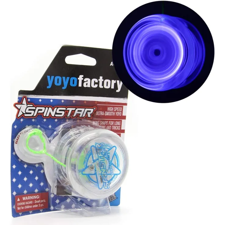 YoyoFactory SPINSTAR LED Yo-yo - BLAU (Leuchtendes JoJo, Ideal für Anfänger, Schnur und Batterien Enthalten, Moderne Leistung Jo-Jo)