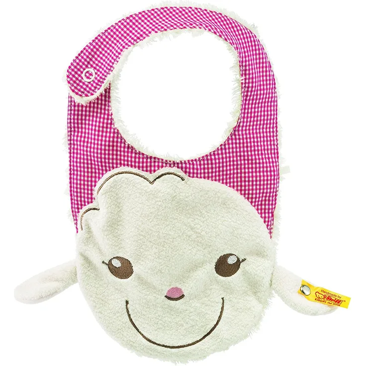 Steiff 241055 Lamm Lambaloo Lätzchen 27, creme/rot