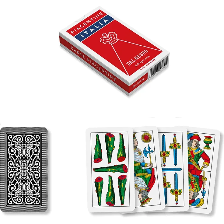 Dal Negro 10070 - Piacentine Italia Spielkarten, Etui Rot