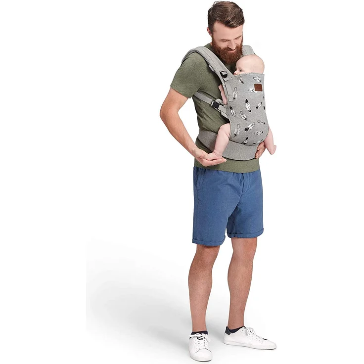 Kinderkraft Babytrage MILO, Rückentrage, Bauchtrage für Säuglinge und Kleinkinder, Baby Carrier, Kindertrage, Ergonomisch, aus Baumwolle, Leichte Konstruktion, ab 3 Monate bis 20 kg, Grau – Bild 6