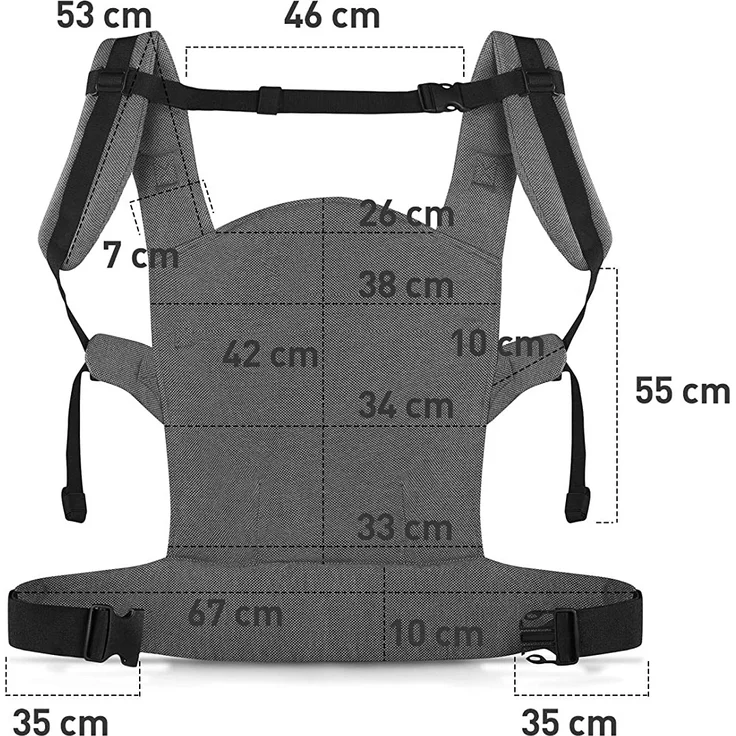 Kinderkraft Babytrage MILO, Rückentrage, Bauchtrage für Säuglinge und Kleinkinder, Baby Carrier, Kindertrage, Ergonomisch, aus Baumwolle, Leichte Konstruktion, ab 3 Monate bis 20 kg, Grau – Bild 7