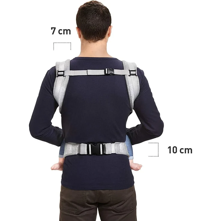 Kinderkraft Babytrage MILO, Rückentrage, Bauchtrage für Säuglinge und Kleinkinder, Baby Carrier, Kindertrage, Ergonomisch, aus Baumwolle, Leichte Konstruktion, ab 3 Monate bis 20 kg, Grau – Bild 13