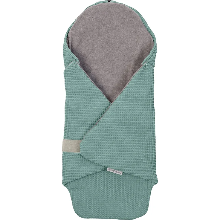 ULLENBOOM ® Einschlagdecke Babyschale, Für Winter geeignet, Salbeigrün (Made in EU) - Babydecke für Autositz (z. B. Maxi Cosi ®) oder Kinderwagen, ideale Decke für Babys – Bild 1