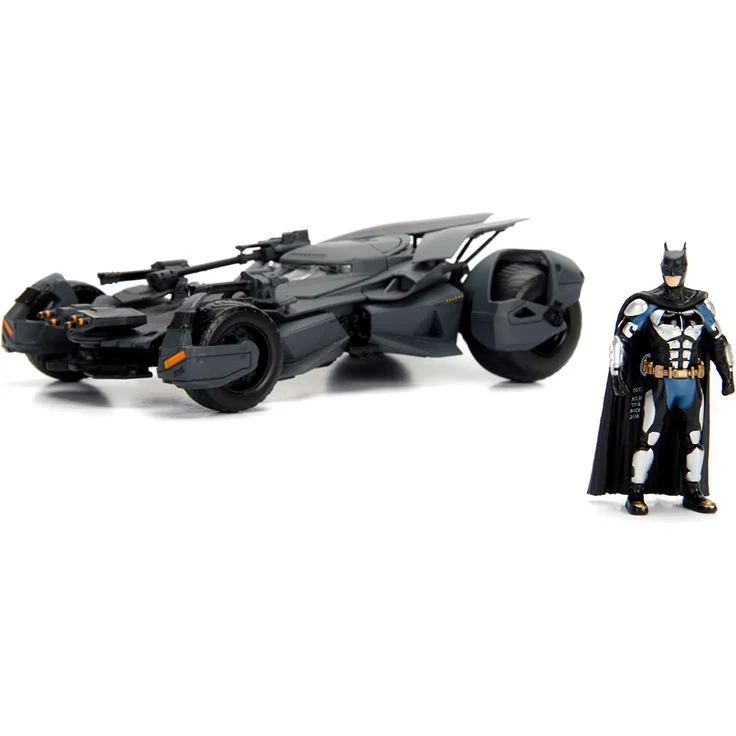 Jada Toys 253215000 Justice League Batmobil, Spielzeugauto, Modellauto, Die-cast, zu öffnende Türen, inkl. Batman Figur, Maßstab 1:24, schwarz, Talla Única – Bild 1