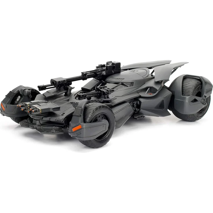 Jada Toys 253215000 Justice League Batmobil, Spielzeugauto, Modellauto, Die-cast, zu öffnende Türen, inkl. Batman Figur, Maßstab 1:24, schwarz, Talla Única – Bild 2