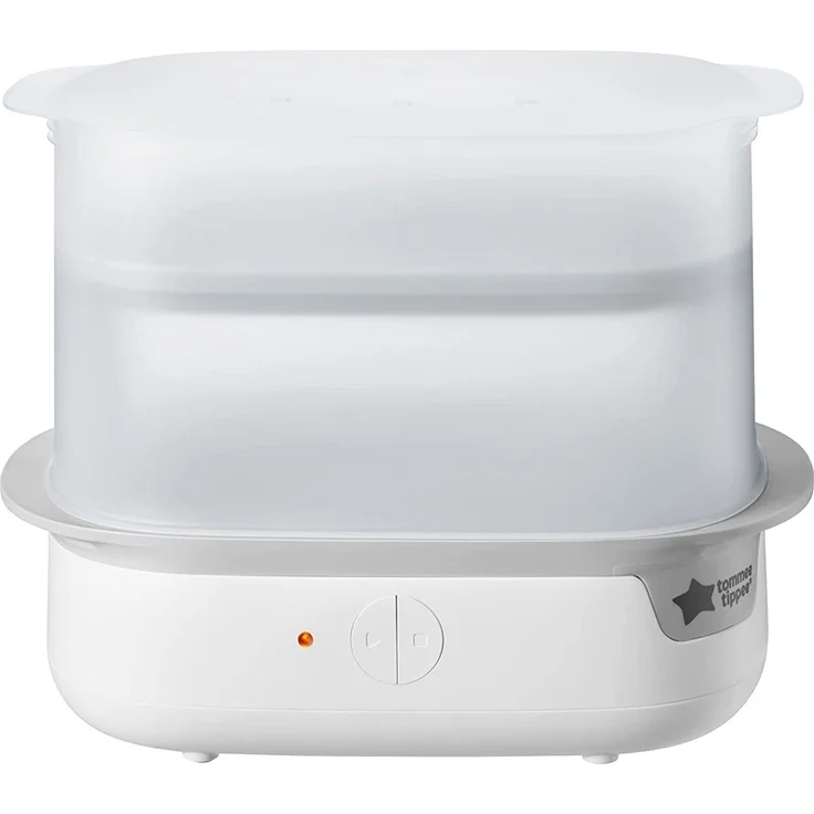 Tommee Tippee Advanced Elektrischer Sterilisator Super-Steam für bis zu 6 Babyfläschchen, Chemikalienfrei, Weiß – Bild 1