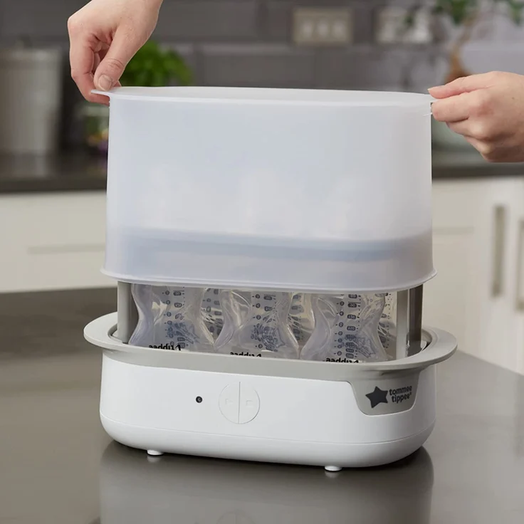 Tommee Tippee Advanced Elektrischer Sterilisator Super-Steam für bis zu 6 Babyfläschchen, Chemikalienfrei, Weiß – Bild 8